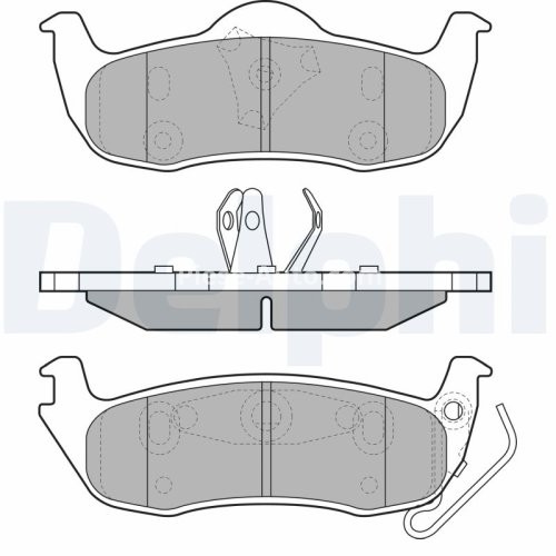 Set plăcuțe frână spate, DELPHI , pentru: JEEP COMVWDER, GRAND CHEROKEE III; NISSAN ARMADA 3.0D-6.1 08.03-12.10