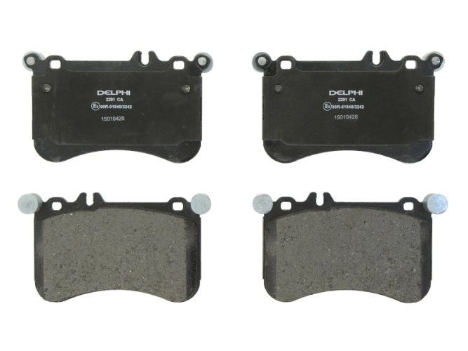 Set plăcuțe frână față, DELPHI , pentru: MERCEDES CLS (C218), CLS SHOOTING BRAKE (X218), E T-MODEL (S212), S (C216), S (W221), SLC (R172), SLK (R172) 3.0/4.7/5.5 02.11-