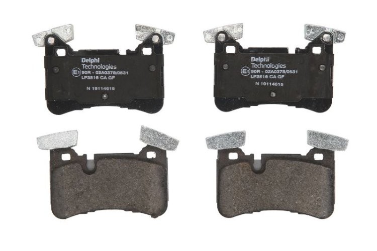 Set plăcuțe frână spate, DELPHI , pentru: MERCEDES C (C204), C T-MODEL (S204), C (W204), CLS (C218), CLS SHOOTING BRAKE (X218), E T-MODEL (S212), E (W212) 5.5/6.2 02.08-