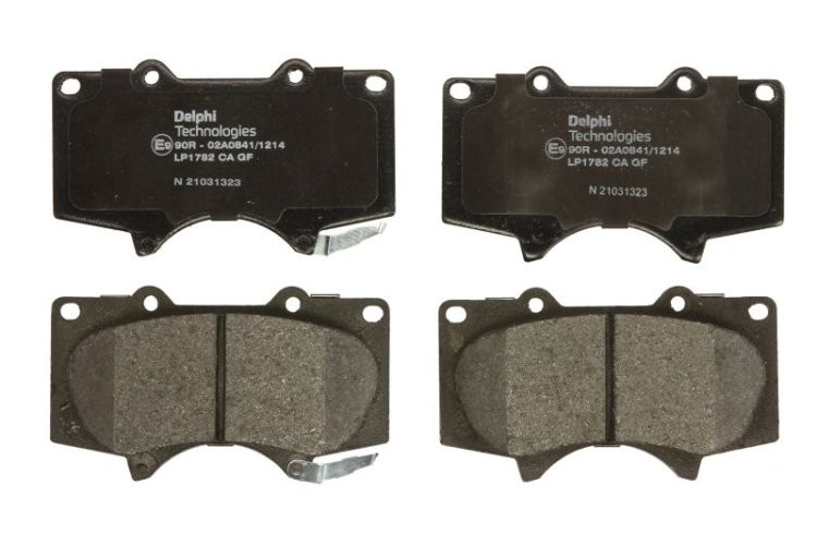 Set plăcuțe frână față, DELPHI , pentru: MITSUBISHI PAJERO IV; TOYOTA 4 RUNNER IV, 4 RUNNER V, FJ CRUISER, FORTUNER, HILUX, HILUX VII, HILUX VIII, LAND CRUISER 2.4D-5.7 02.99-