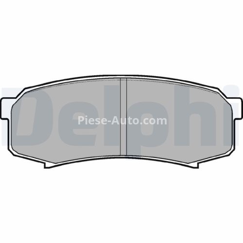 Set plăcuțe frână spate, DELPHI , pentru: MITSUBISHI PAJERO IV; TOYOTA 4 RUNNER IV, 4 RUNNER V, FJ CRUISER, LAND CRUISER, LAND CRUISER 100, LAND CRUISER 80, LAND CRUISER 90 2.4-4.7 11.84-