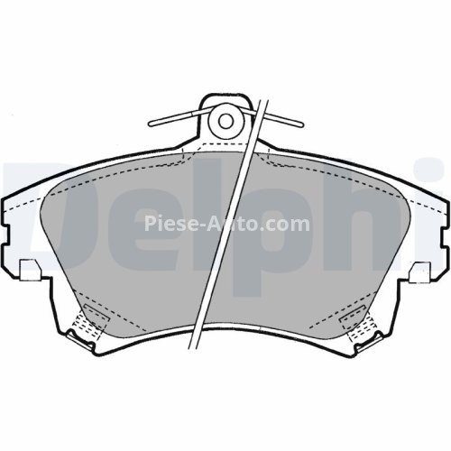 Set plăcuțe frână față, DELPHI (cu accesorii; cu un tampon de amortizare), pentru: VOLVO S40 I, V40; MITSUBISHI CARISMA, COLT VI; SMART FORFOUR 1.3-2.0 05.95-06.12