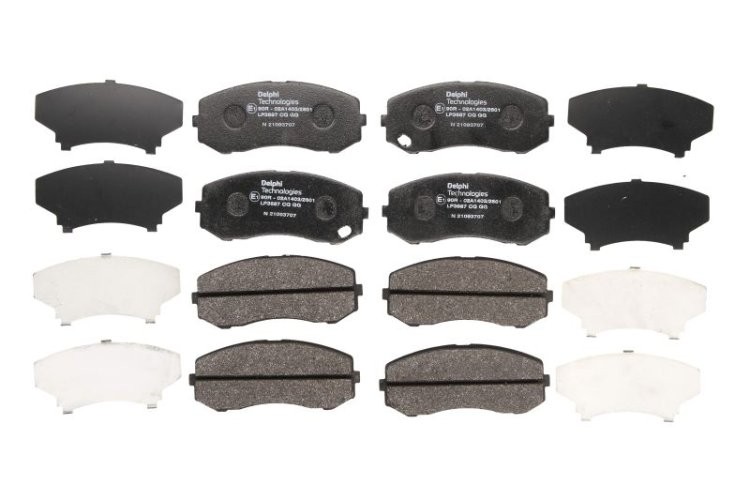 Set plăcuțe frână față / spate, DELPHI, pentru: MITSUBISHI CANTER (FB7, FB8, FE7, FE8) VII, CANTER (FE5, FE6) VI 3.0D/3.9D/4.9D 08.01-