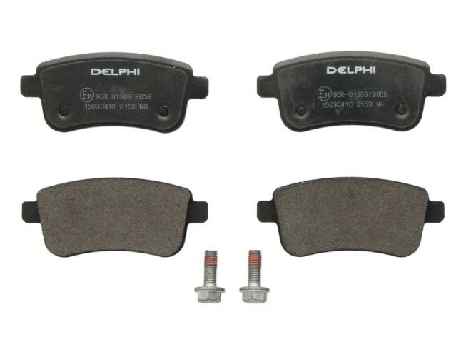 Set plăcuțe frână spate, DELPHI (cu accesorii; cu un tampon de amortizare), pentru: MITSUBISHI ASX; RENAULT CAPTUR II, CLIO V, FLUENCE, GRAND SCENIC III, MEGANE, MEGANE III 1.0-Electric 11.08-
