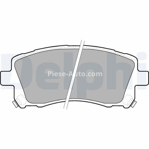 Set plăcuțe frână spate, DELPHI (cu un tampon de amortizare), pentru: MITSUBISHI ENDEAVOR; SUBARU FORESTER, IMPREZA, LEGACY II, LEGACY III, LEGACY OUTBACK, OUTBACK 2.0-3.8 03.94-08.11