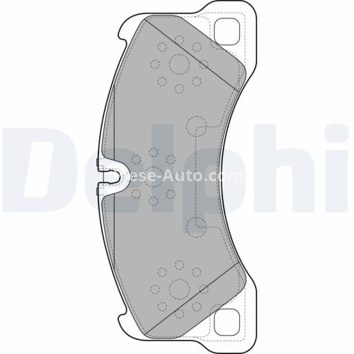 Set plăcuțe frână față, DELPHI (cu un tampon de amortizare), pentru: PORSCHE CAYENNE, MACAN, PANAMERA, PANAMERA SPORT TURISMO; VW TOUAREG 2.0-6.0 10.02-