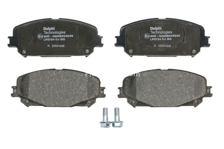 Set plăcuțe frână față, DELPHI (cu accesorii; cu un tampon de amortizare), pentru: RENAULT ARKANA I, CAPTUR II, ESPACE V, GRAND SCENIC IV, MEGANE IV, SCENIC IV, TALISVW 1.0-2.0D 02.15-