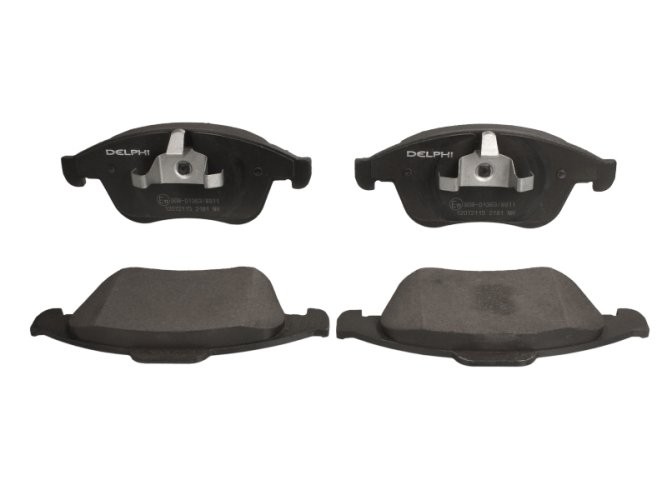 Set plăcuțe frână față, DELPHI (cu un tampon de amortizare), pentru: RENAULT CLIO IV, FLUENCE, GRAND SCENIC III, LAGUNA, LAGUNA III, LATITUDE, MEGANE, MEGANE III, SCENIC III 1.2-3.5 10.07-