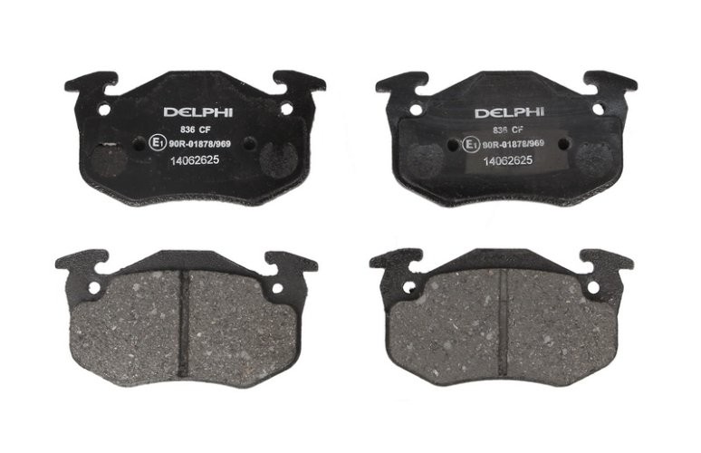 Set plăcuțe frână spate, DELPHI , pentru: RENAULT 19 I, 19 I CHAMADE, 19 II, 19 II CHAMADE, 19 II/HATCHBACK, CLIO I, CLIO II, MEGANE I, MEGANE I CLASSIC, MEGANE I COACH 1.2-2.0 07.88-07.09