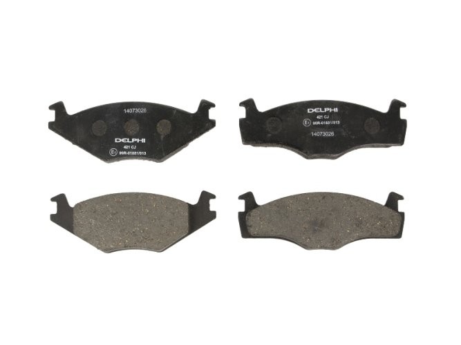 Set plăcuțe frână față, DELPHI , pentru: SEAT CORDOBA, IBIZA II, INCA, TOLEDO I; VW CADDY I, CADDY II, CADDY II/MINIVAN, GOLF I, GOLF II, GOLF III, JETTA II, PASSAT B2 1.0-1.9D 04.74-06.03