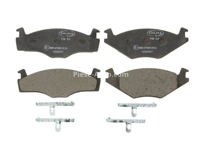 Set plăcuțe frână față, DELPHI , pentru: SEAT CORDOBA, IBIZA II, INCA, TOLEDO I; VW CADDY I, CADDY II, CADDY II/MINIVAN, GOLF I, GOLF II, GOLF III, JETTA II, PASSAT B2 1.0-1.9D 09.79-06.03