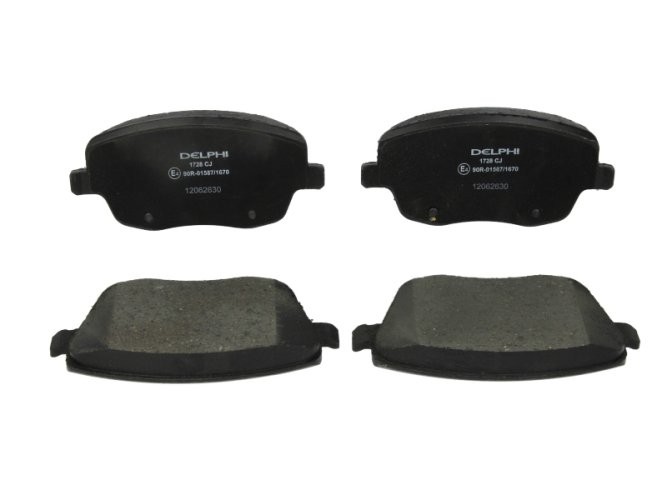 Set plăcuțe frână față, DELPHI , pentru: SEAT CORDOBA, IBIZA III; SKODA FABIA I, FABIA I PRAKTIK, FABIA II, ROOMSTER, ROOMSTER PRAKTIK; VW JETTA III, POLO, POLO IV 1.0-2.0 08.99-05.15