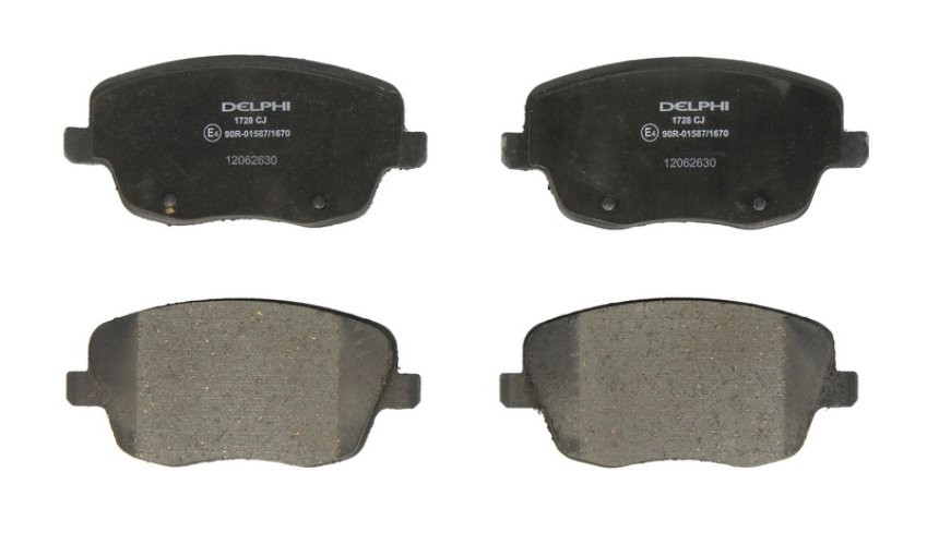 Set plăcuțe frână față, DELPHI , pentru: SEAT CORDOBA, IBIZA III; SKODA FABIA I, FABIA I PRAKTIK, FABIA II, ROOMSTER, ROOMSTER PRAKTIK; VW JETTA III, POLO, POLO IV 1.0-2.0 08.99-05.15