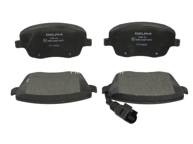 Set plăcuțe frână față, DELPHI , pentru: SEAT CORDOBA, IBIZA III; SKODA FABIA I, FABIA I PRAKTIK, FABIA II, ROOMSTER, ROOMSTER PRAKTIK; VW POLO, POLO IV 1.0-2.0 08.99-05.15