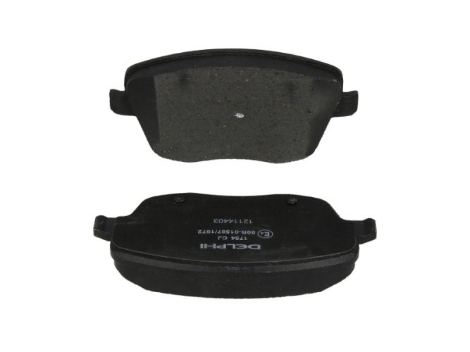 Set plăcuțe frână față, DELPHI , pentru: SEAT CORDOBA, IBIZA III; SKODA FABIA I, FABIA I PRAKTIK, FABIA II, ROOMSTER, ROOMSTER PRAKTIK; VW POLO, POLO IV 1.0-2.0 08.99-05.15