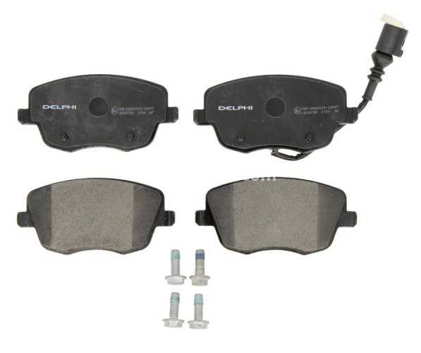 Set plăcuțe frână față, DELPHI , pentru: SEAT CORDOBA, IBIZA III; SKODA FABIA I, FABIA I PRAKTIK, FABIA II, ROOMSTER, ROOMSTER PRAKTIK; VW POLO, POLO IV 1.0-2.0 08.99-05.15