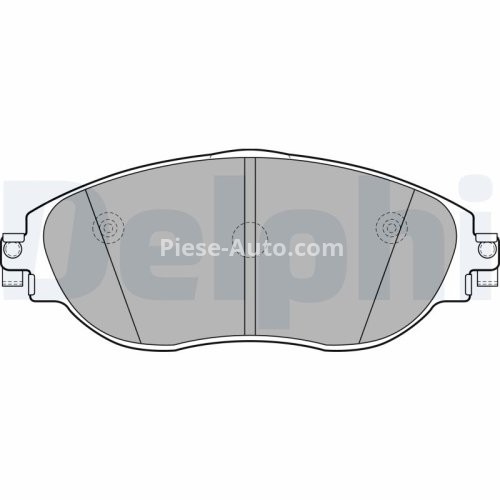 Set plăcuțe frână față, DELPHI (cu accesorii; cu un tampon de amortizare), pentru: SEAT ALHAMBRA; SKODA OCTAVIA III, SUPERB II; VW ARTEON, ARTEON SHOOTING BRAKE, CC B7, GOLF VIII 1.4-3.6 05.86-