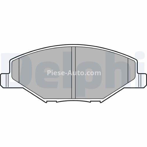 Set plăcuțe frână față, DELPHI (cu un tampon de amortizare), pentru: SKODA FABIA II, FABIA II PRAKTIK; VW POLO V, POLO VI 1.0-2.0 12.06-