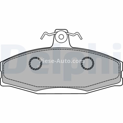 Set plăcuțe frână față, DELPHI , pentru: SKODA FAVORIT, FAVORIT FORVW, FAVORIT/KOMBI, FELICIA CUBE, FELICIA I, FELICIA II; VW CADDY II 1.3/1.6/1.9D 06.88-04.02