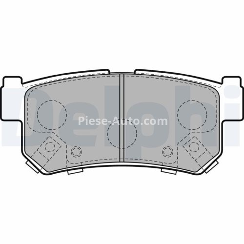 Set plăcuțe frână spate, DELPHI , pentru: SSANGYONG ACTYON I, ACTYON SPORTS I, ACTYON SPORTS II, KORANDO, KYRON, MUSSO, MUSSO SPORTS, REXTON / REXTON II, REXTON W / REXTON, RODIUS II 2.0D-3.2 06.96-