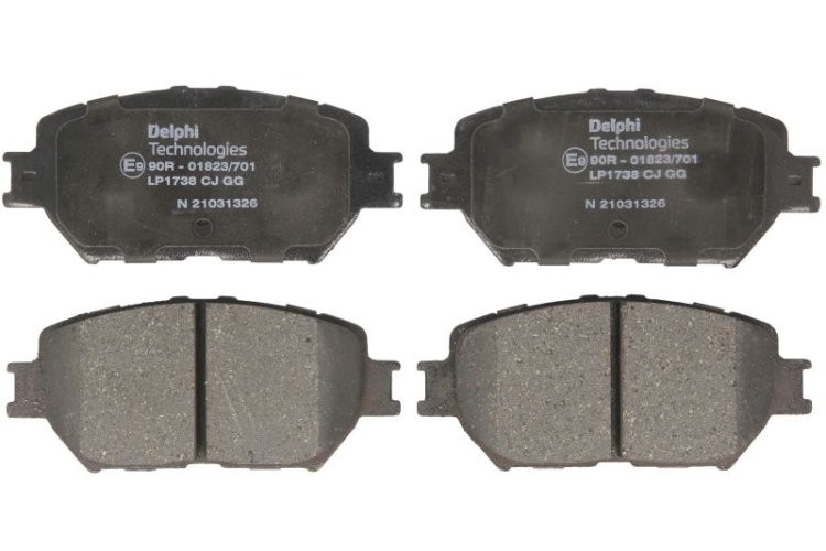Set plăcuțe frână față, DELPHI , pentru:  TOYOTA CAMRY, CROWN, ISIS, MARK X I, WISH 1.8-3.3 08.01-08.14