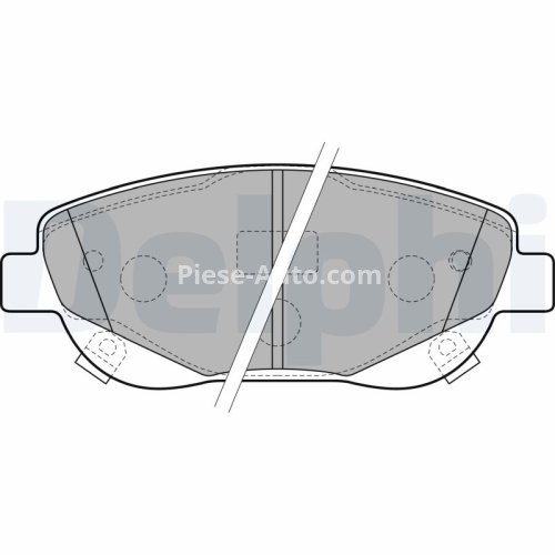 Set plăcuțe frână față, DELPHI (cu un tampon de amortizare), pentru: TOYOTA AVENSIS, VERSO 2.0D/2.2D 11.08-10.18