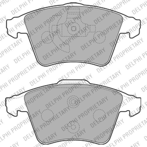 Set plăcuțe frână față, DELPHI , pentru: VW CALIFORNIA T5 CAMPER, MULTIVAN T5, TRANSPORTER T5 1.9D-3.2 04.03-08.15