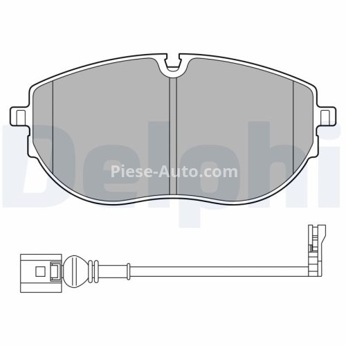 Set plăcuțe frână față, DELPHI (cu accesorii; cu un tampon de amortizare), pentru: VW CALIFORNIA T6 CAMPER, MULTIVAN T6, TRANSPORTER T6, TRANSPORTER T6 / CARAVELLE T6 2.0D 04.15-
