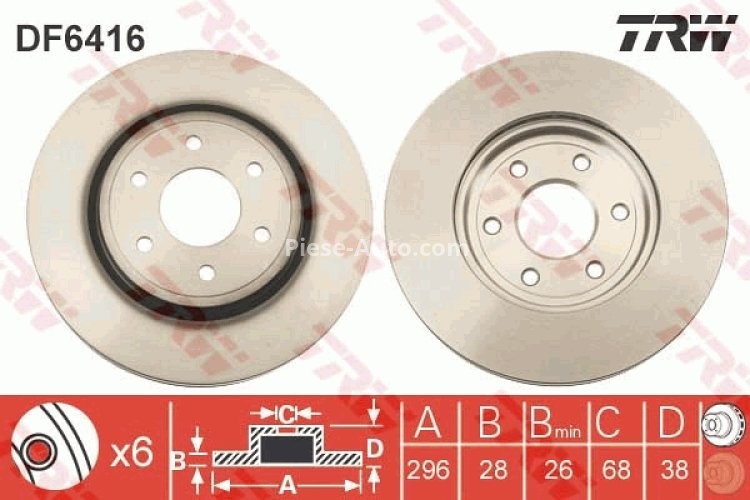 Disc frână TRW ,față, pentru: NISSAN NP300 NAVARA, PATHFINDER III 2.5D 01.05-