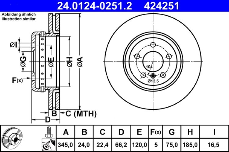 Disc frână ATE, din două piese, spate pentru: BMW 3 (F30, F80), 3 (F31), 3 GRAN TURISMO (F34), 4 (F32, F82), 4 (F33, F83), 4 GRAN COUPE (F36) 1.5-3.0H 11.11-