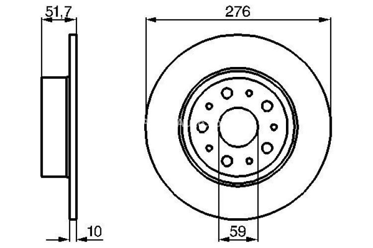 Disc frână BOSCH, spate, pentru: ALFA ROMEO 166; LANCIA GAMMA, KAPPA 2.0-3.2 09.77-06.07