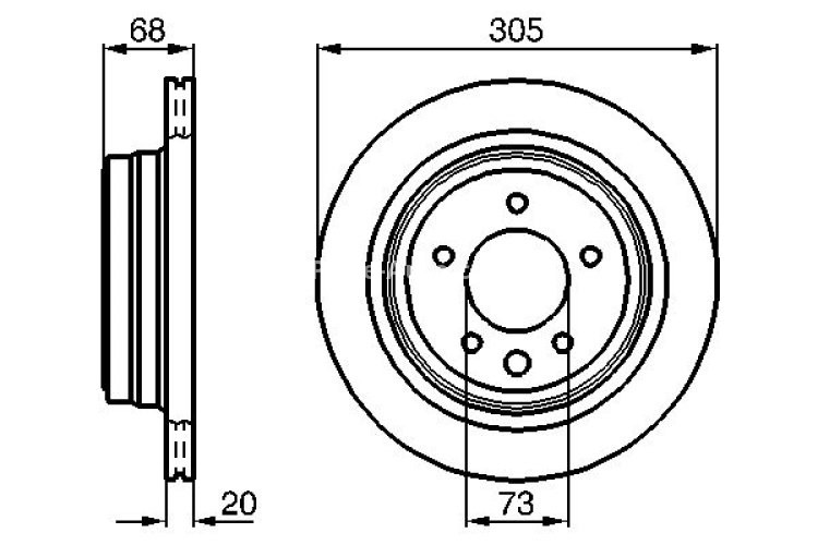Disc frână BOSCH, spate, pentru: JAGUAR XJ, XJSC, XK 8 3.2-6.0 09.85-12.06