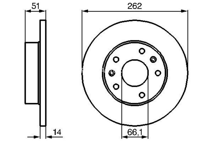 Disc frână BOSCH, față, pentru: LAND ROVER FREELANDER I 1.8/2.0D/2.5 02.98-10.06