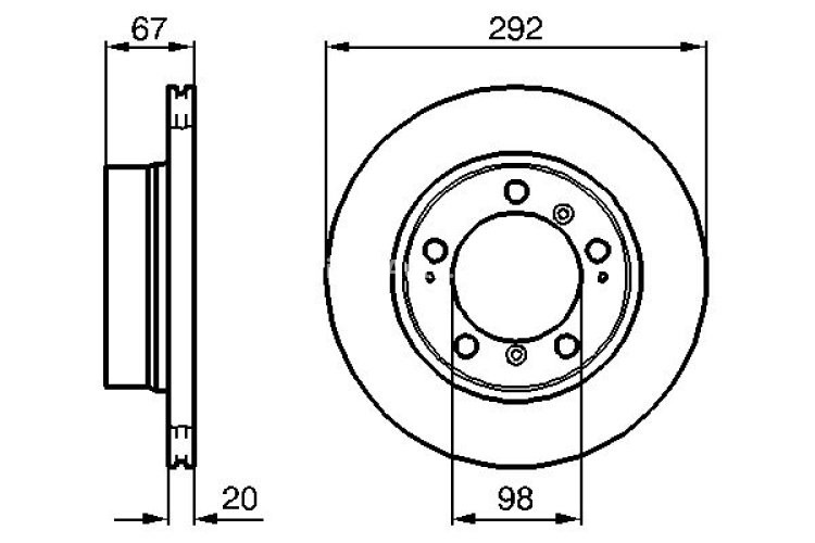 Disc frână BOSCH, spate, pentru: PORSCHE BOXSTER 2.5/2.7 09.96-12.04
