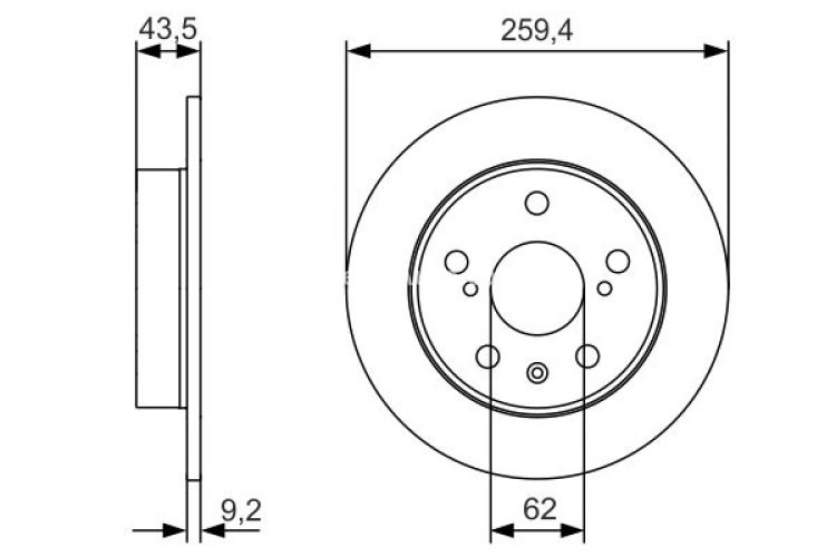 Disc frână BOSCH, spate, pentru: SUZUKI SWIFT IV, SX4 S-CROSS, VITARA 1.0-1.6D 01.12-