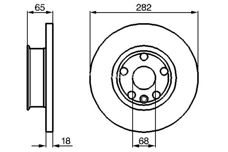 Disc frână BOSCH, față, pentru: VW CALIFORNIA T4 CAMPER, TRANSPORTER T4 1.8-2.5D 07.90-06.03