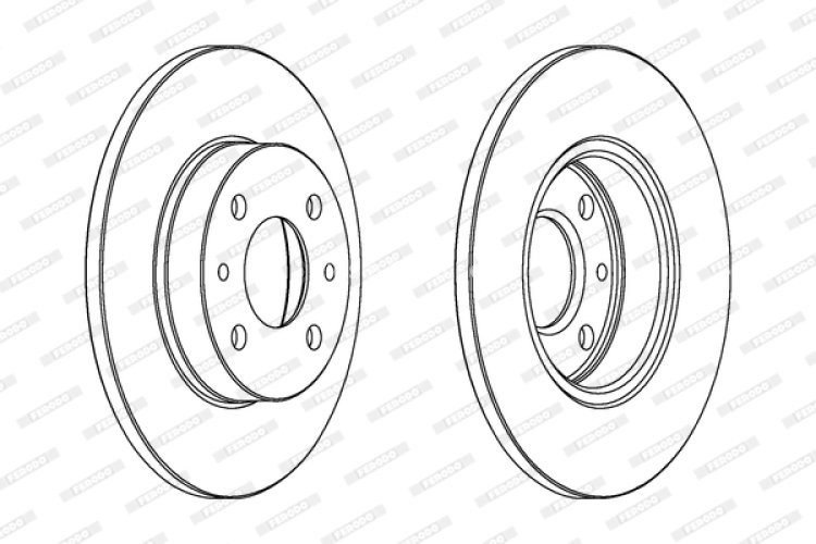 Set discuri frână FERODO (2 buc.) față / spate, se potrivește: ALFA ROMEO 145, 146, 155, 33; BUICK CENTURY; FIAT 500, 500 C 0.7-Electric 06.74-