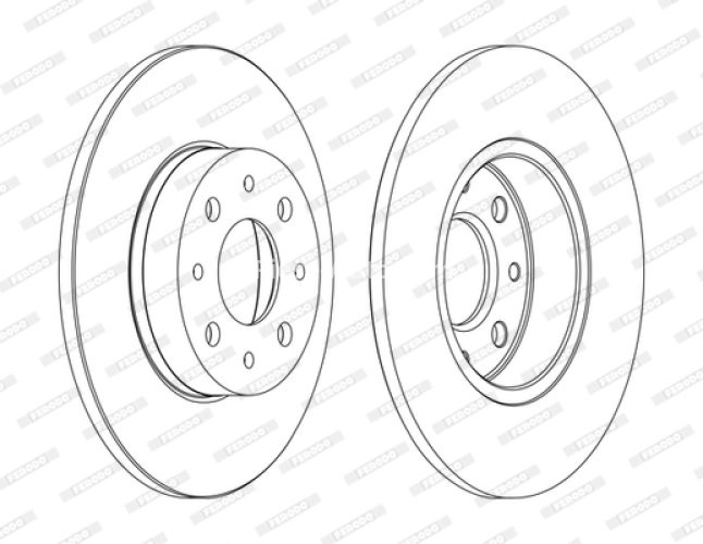 Set discuri frână FERODO (2 buc.) spate, se potrivește: ALFA ROMEO MITO 0.9-1.6D 08.08-10.18