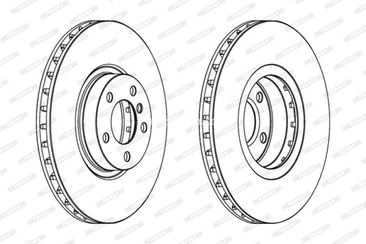 Disc frână FERODO, față, se potrivește: BMW X5 (E70), X6 (E71, E72), X6 (F16, F86) 3.0/3.0D/4.4 12.06-07.19