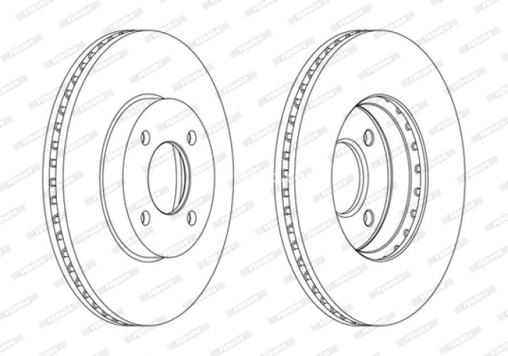 Set discuri frână FERODO (2 buc.) față, se potrivește: BMW 1502-2002 (E10); NISSAN MICRA IV, NOTE 1.2-2.0 09.67-