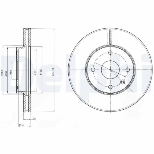 Set discuri frână DELPHI (2 buc.) ,față,  pentru: CHEVROLET EPICA; DODGE RAM 2500 2.0-5.9D 01.93-12.11