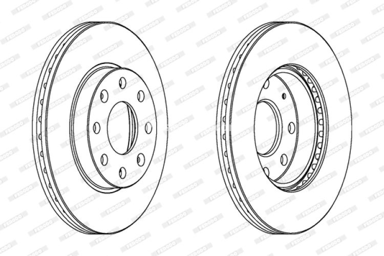 Set discuri frână FERODO (2 buc.) față, se potrivește: CHEVROLET AVEO, AVEO / KALOS, LANOS, SPARK; DAEWOO KALOS, LACETTI, LANOS, NEXIA; DODGE NEON II 1.0-Electric 03.93-