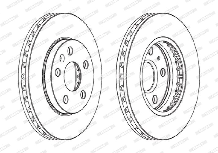 Set discuri frână FERODO (2 buc.) față, se potrivește: CHEVROLET MALIBU; OPEL INSIGNIA A, INSIGNIA A COUNTRY; SAAB 9-5 1.4-2.8 07.08-