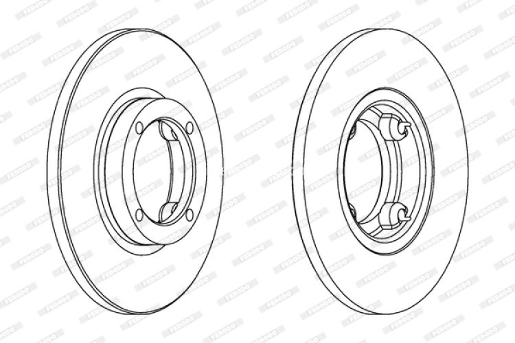 Set discuri frână FERODO (2 buc.) față, se potrivește: CHEVROLET MATIZ, SPARK; DAEWOO MATIZ; FSO MATIZ 0.8-1.0LPG 09.98-
