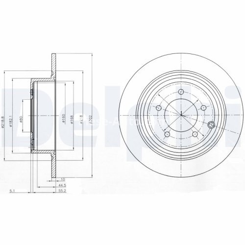 Set discuri frână DELPHI (2 buc.) spate, pentru: CHRYSLER 200, SEBRING; CITROEN C4 AIRCROSS; DODGE AVENGER, CALIBER; JEEP COMPASS, PATRIOT; MITSUBISHI ASX 1.6-3.6ALK 06.06-