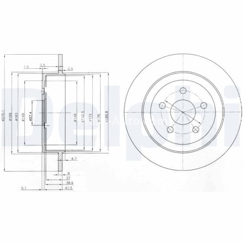 Set discuri frână DELPHI (2 buc.) spate, pentru: CHRYSLER CIRRUS, LE BARON, NEON, NEON II, PT CRUISER, SEBRING, STRATUS; DODGE NEON II, STRATUS; PLYMOUTH SUNDANCE 1.6-2.7 09.86-