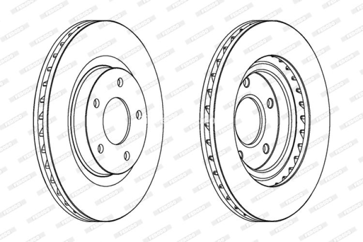 Set discuri frână FERODO (2 buc.) față, se potrivește: CHRYSLER 200, SEBRING; CITROEN C4 AIRCROSS; DODGE AVENGER, CALIBER; JEEP COMPASS, PATRIOT; MITSUBISHI ASX 1.5-3.6ALK 06.06-