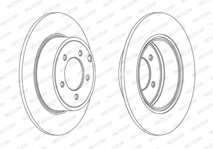 Set discuri frână FERODO (2 buc.) spate, se potrivește: CHRYSLER 200, SEBRING; DODGE CALIBER; JEEP COMPASS, PATRIOT; MITSUBISHI LANCER VIII, OUTLANDER II 1.8-3.6ALK 06.06-