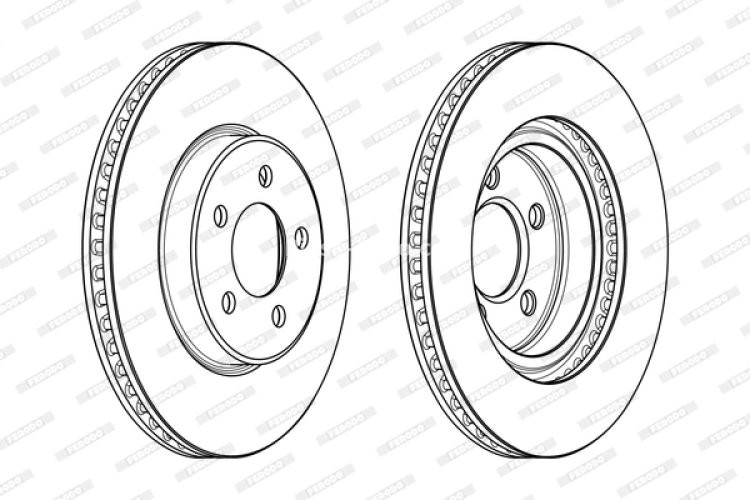 Set discuri frână FERODO (2 buc.) față, se potrivește: CHRYSLER 300 C, 300C; DODGE CHALLENGER, CHALLENGER SE, CHARGER, MAGNUM, MAGNUM II 2.7-6.4 09.04-