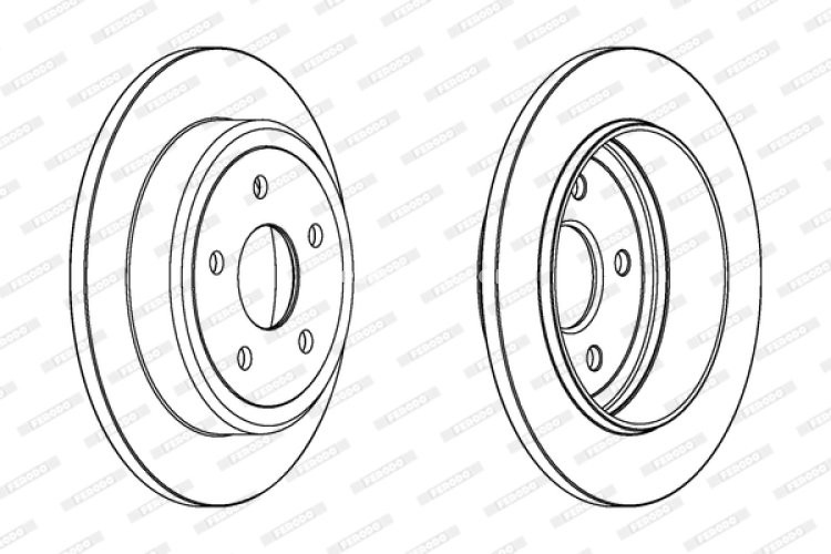 Set discuri frână FERODO (2 buc.) spate, se potrivește: CITROEN C-CROSSER; DODGE CALIBER; JEEP COMMANDER, GRAND CHEROKEE II, GRAND CHEROKEE III; MITSUBISHI OUTLANDER II 1.8-5.7 04.99-03.13